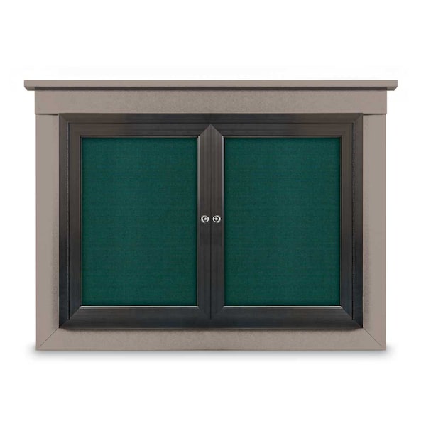 24"x36" 1-Door Enclosed Letterboard, Black Vinyl/Cherry